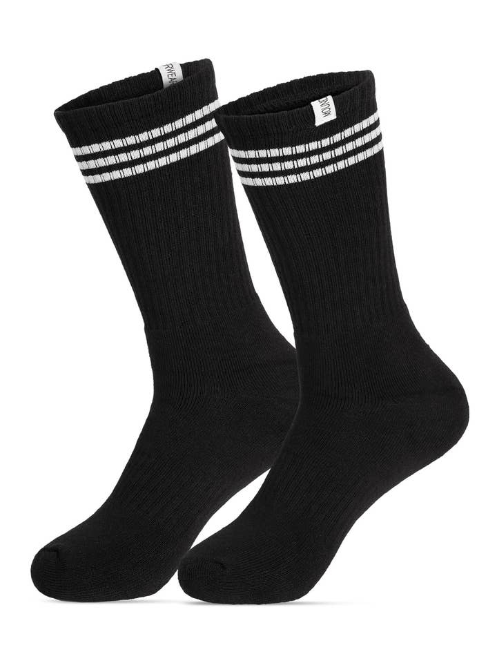 CHAUSSETTES ATHLETIC CREW SPORT NOIRES pour la vente par MOUNDERWEAR