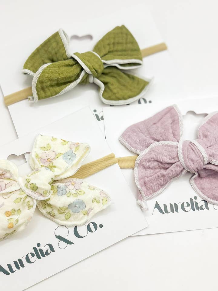 Faixas de Cabelo para Bebé Algodão Recém-nascido & Infantil Faixas Neutras por atacado de Aurelia & Co. Baby