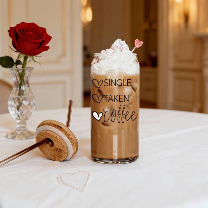 Gia Roma - Wholesale Coffee Mug - Valentines Glass Tumblers Heart Smiley, Galentines Gift Idea49