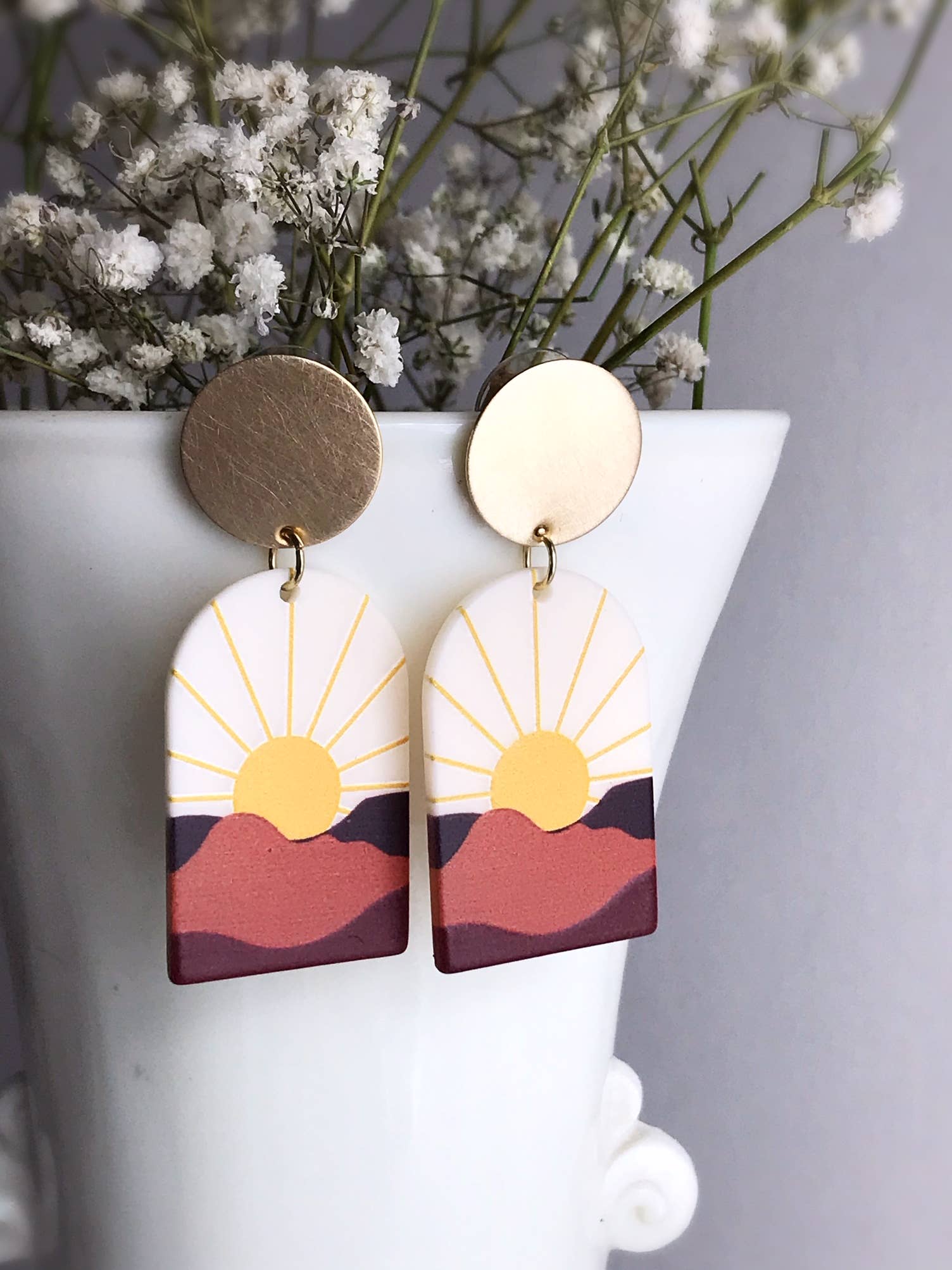 Pearl and Ivy Studio – Engroshandel Hængeøreringe og creoløreringe – Sun bjerg ørken øreringe - Sunset Boulevard2