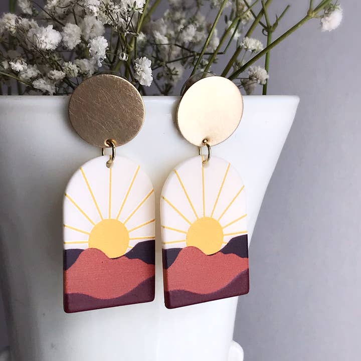 Pearl and Ivy Studio - Wholesale Dangle Earrings - Sun mountain desert earrings - Sunset Boulevard2