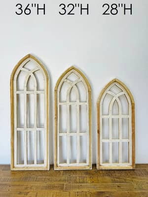 Ensemble de 3 fenêtres en bois Livorno blanc - 5,5 pour la vente par Rustic Farm