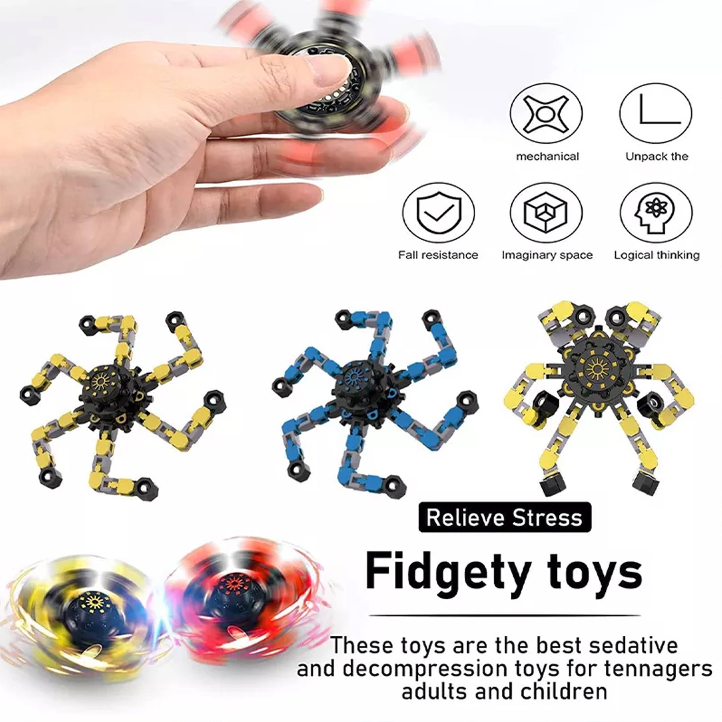 Toyarina - Wholesale Fidget Toy - Kids - Fingertip Fidget Spinner Kids Back to School Toy3
