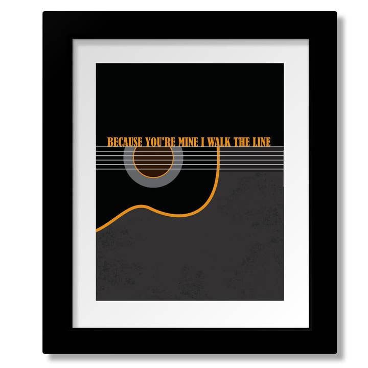 I Walk the Line de Johnny Cash - Texte de chanson, musique country, art pour la vente par Song Lyrics Art
