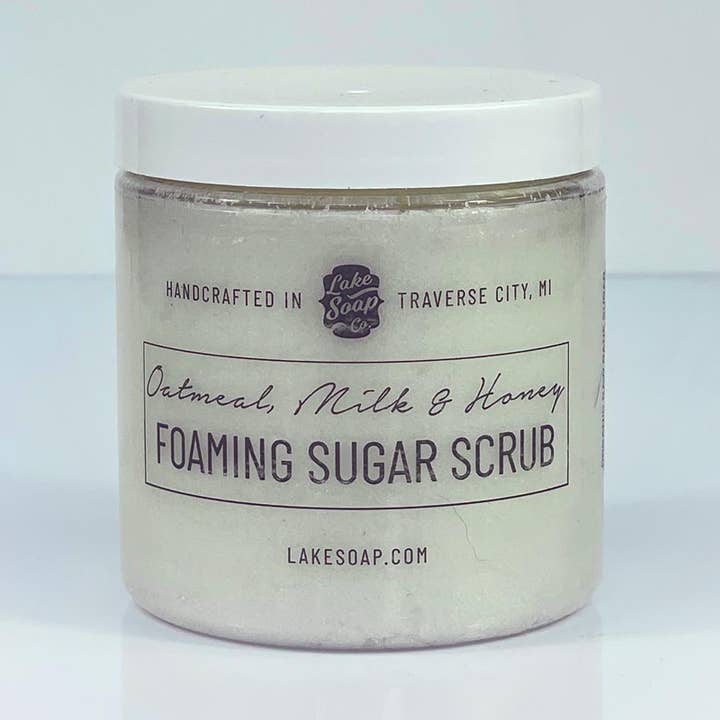 Oatmeal, Milk, & Honey Sugar Scrub for wholesale by Lake Soap Company