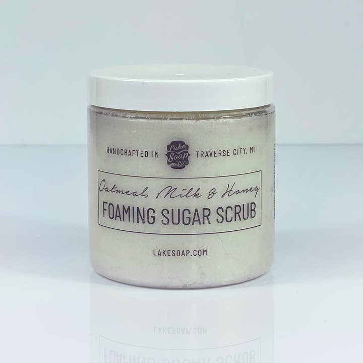 Oatmeal, Milk, & Honey Sugar Scrub for wholesale by Lake Soap Company