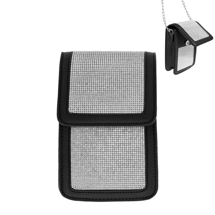 SP Sophia Collection - Wholesale Crossbody Bag - Women's - Rhinestone Cell Phone Bag with Chain Strap
