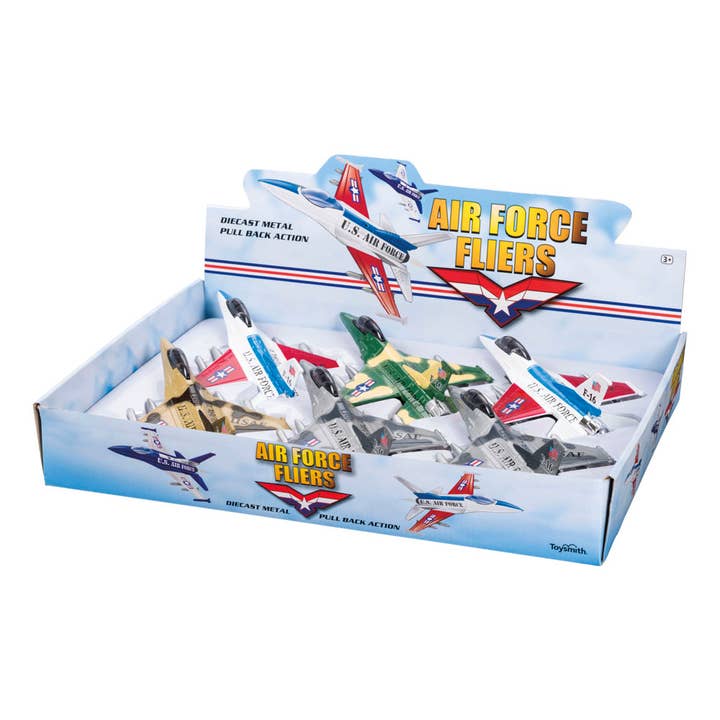 Toysmith - Wholesale Toy Plane - Kids - Air Force Fliers, Pull Back Action - Toy Planes