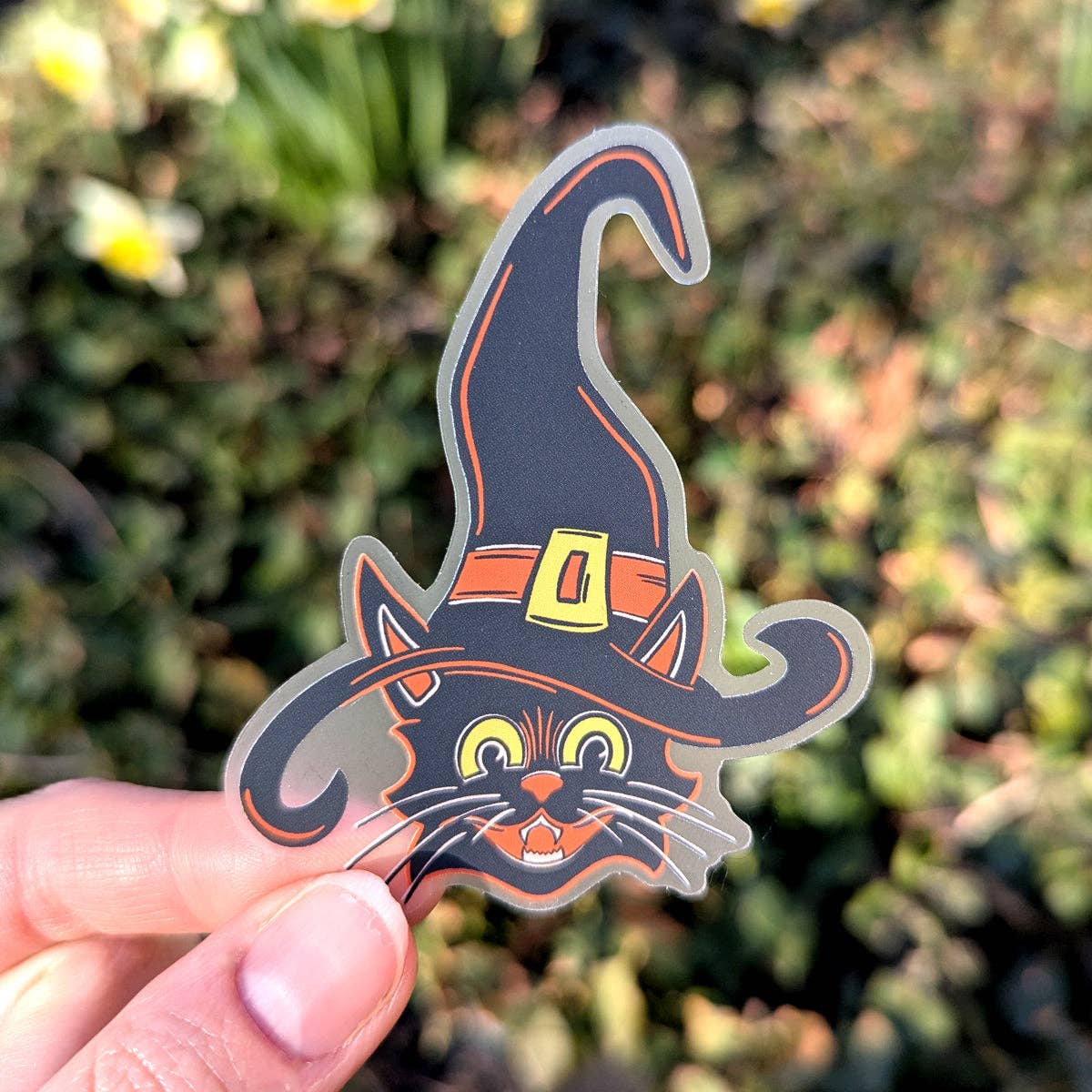 Bolts and Stars - Wholesale Sticker - Black Cat Witch Halloween Sticker1