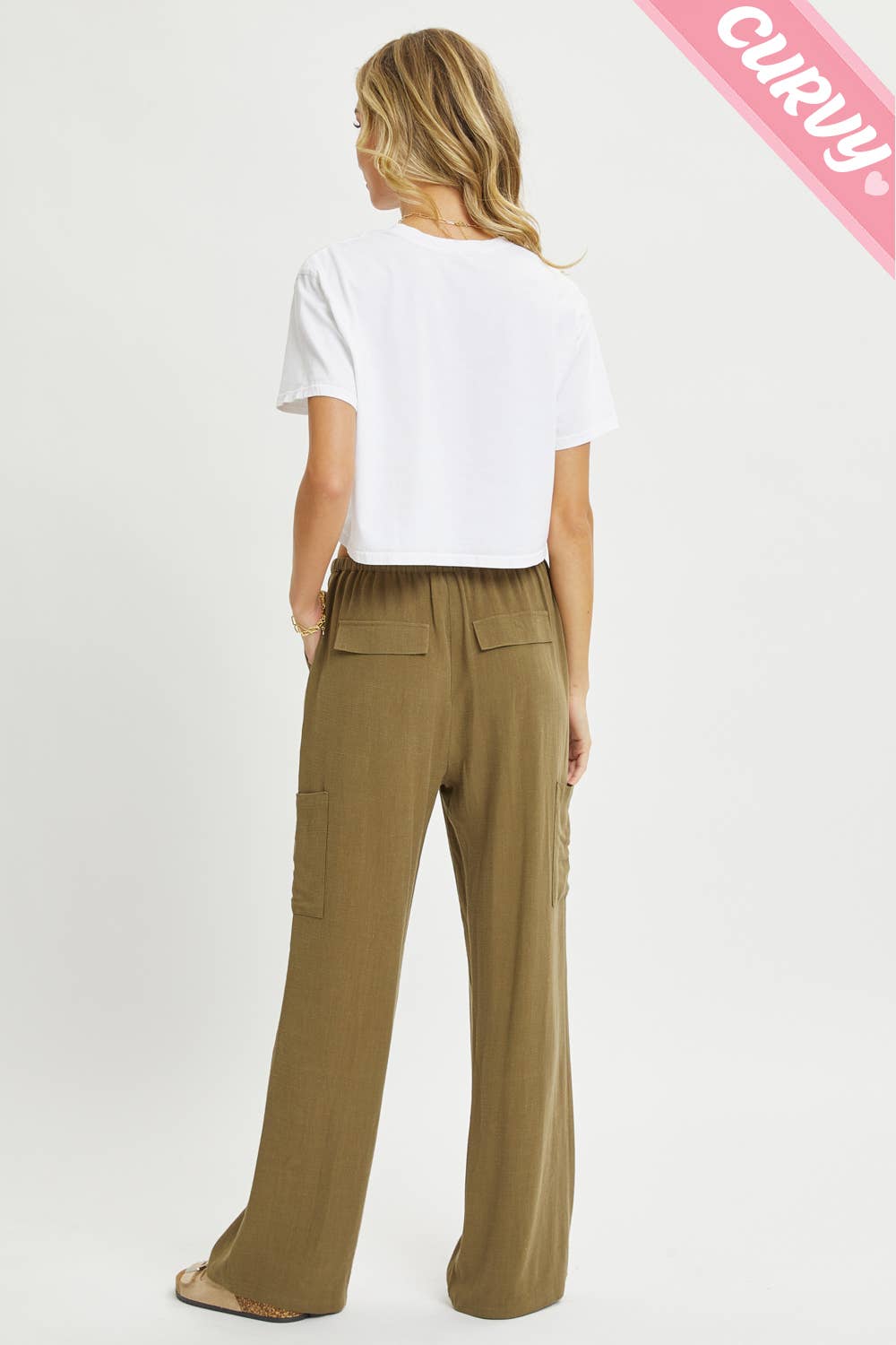 Sweet Lovely by Jen - Wholesale Pants - Women's - PLUS SIZE LINEN- BLEND PULL-ON-PANTS36