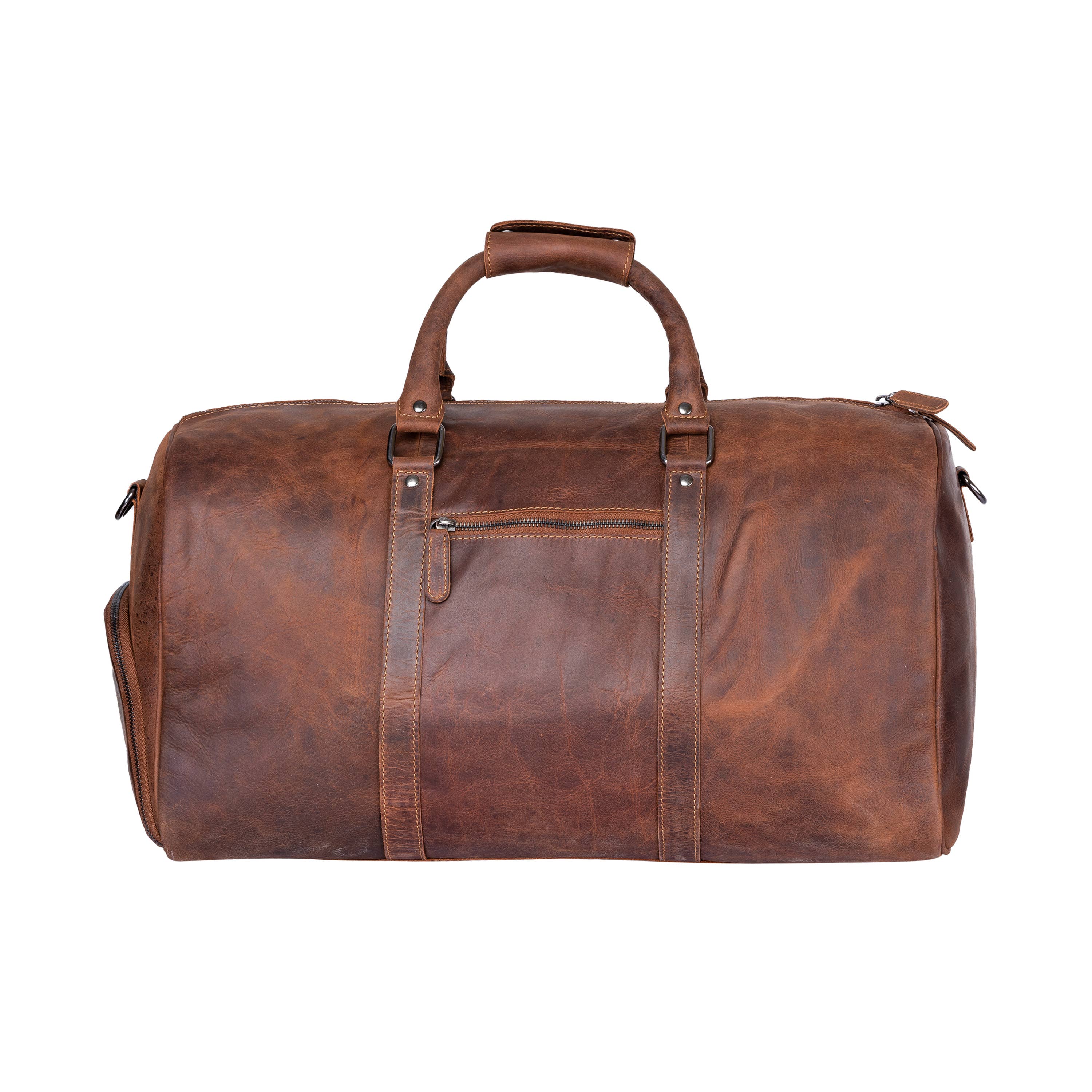 Greenwood Leather - Wholesale Weekender Bag - Unisex - Leather Overnight Bag Milan - Rugged Leather - Sandal12