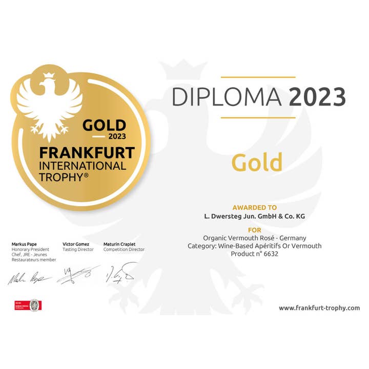 Destillerie Dwersteg - Wholesale Vermouth/Aperitif - Organic Vermouth Rosé 17 % 0,75l
2