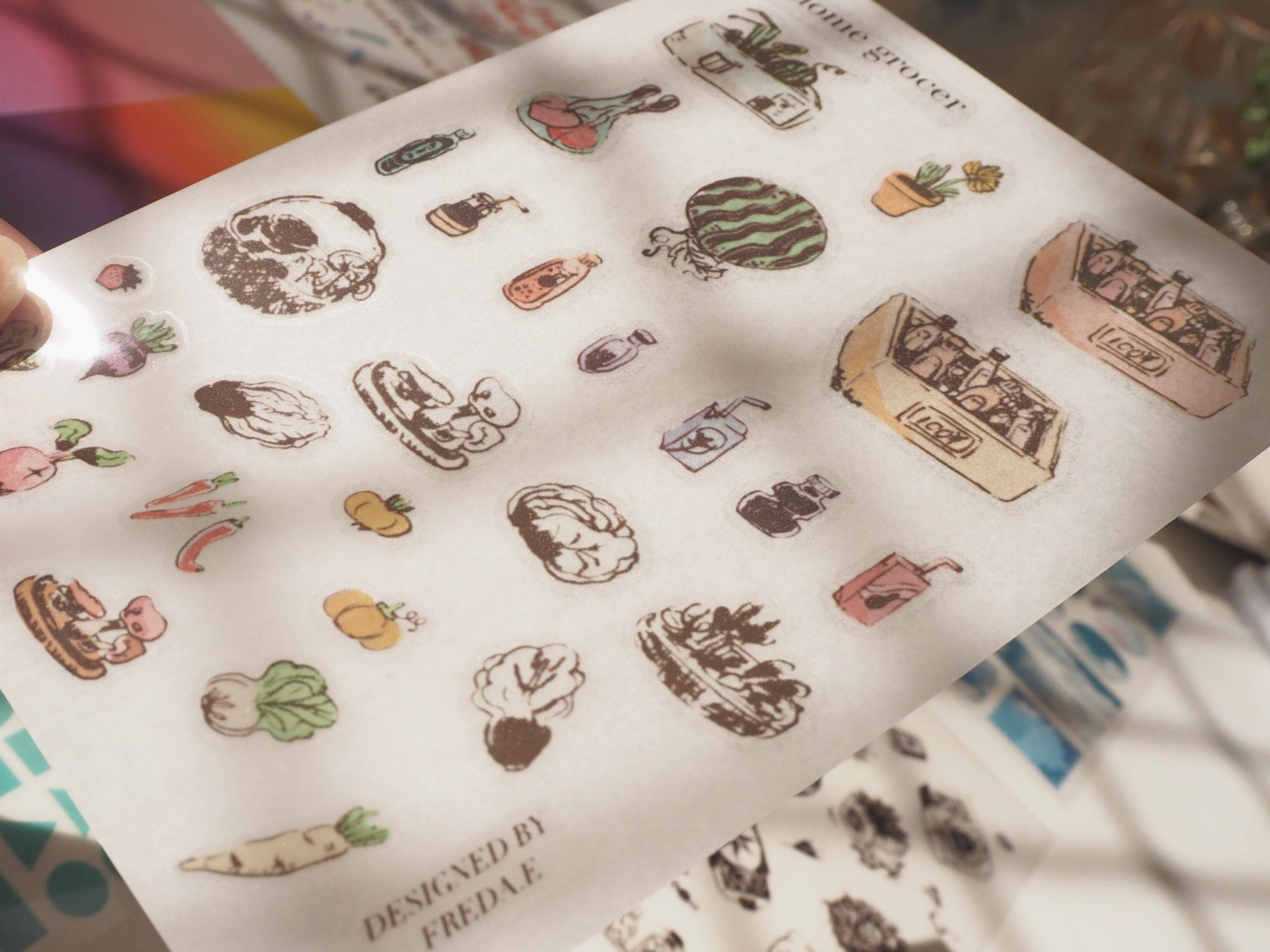 Little Forest Shop - Wholesale Sticker - Kamome Grocer - Rub on/ Transfer Stickers 026 (LFSO)1