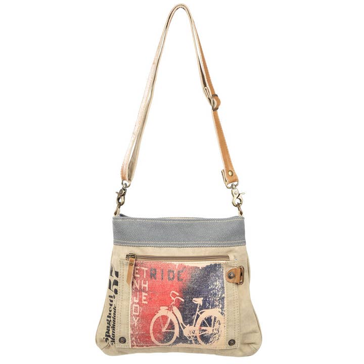 Enjoy The Ride Mixed Canvas Shoulder/Crossbody Bag for wholesale by Benjamin International