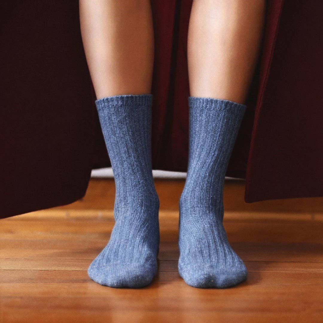 KLUE - Wholesale Socks - Unisex - KLUE Silk and Wool DUST STAR socks | Blue0