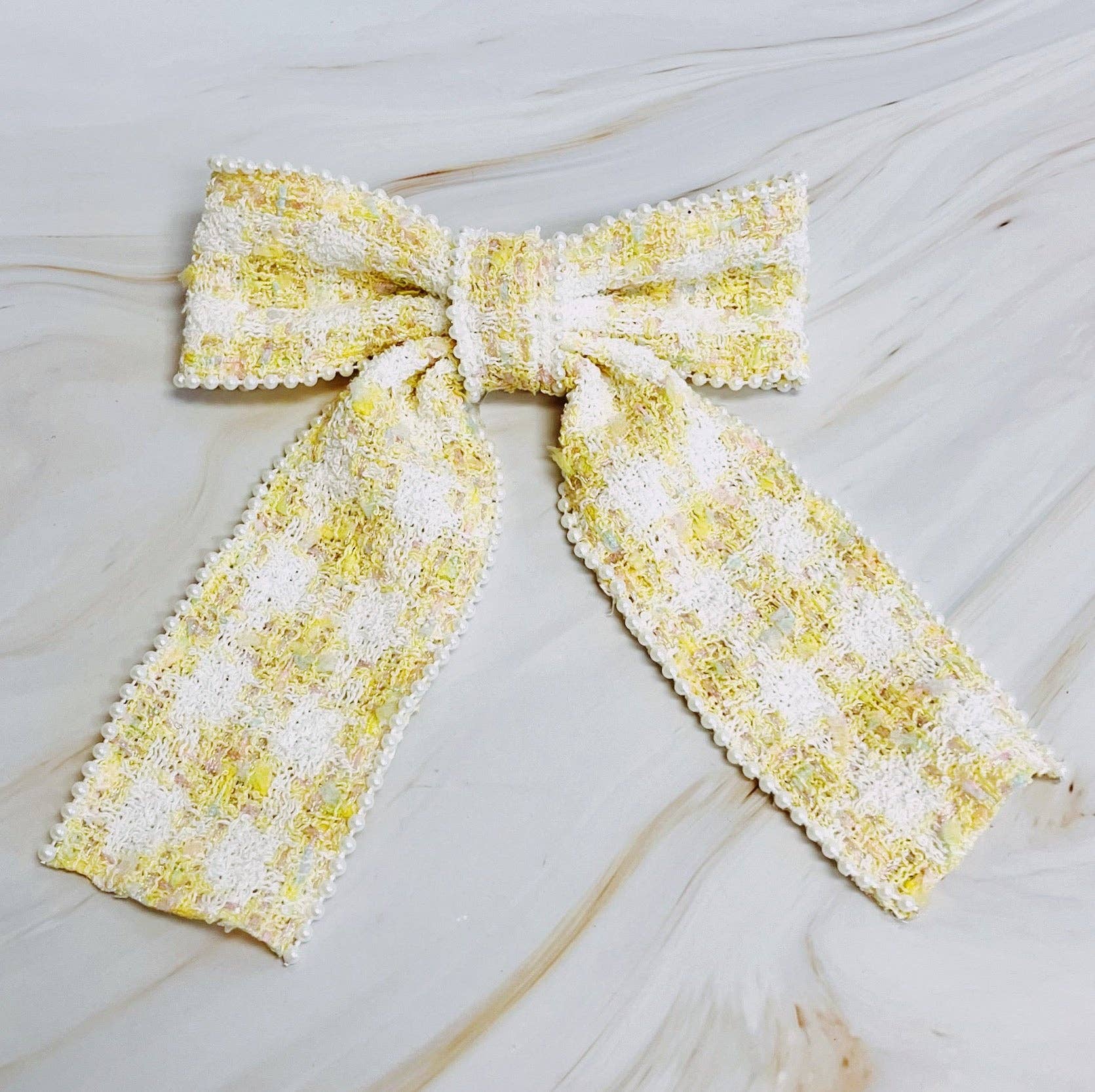 Ellison+Young - Wholesale Hair Clip - Women's - Soft Tweed Bow Hair Clip1