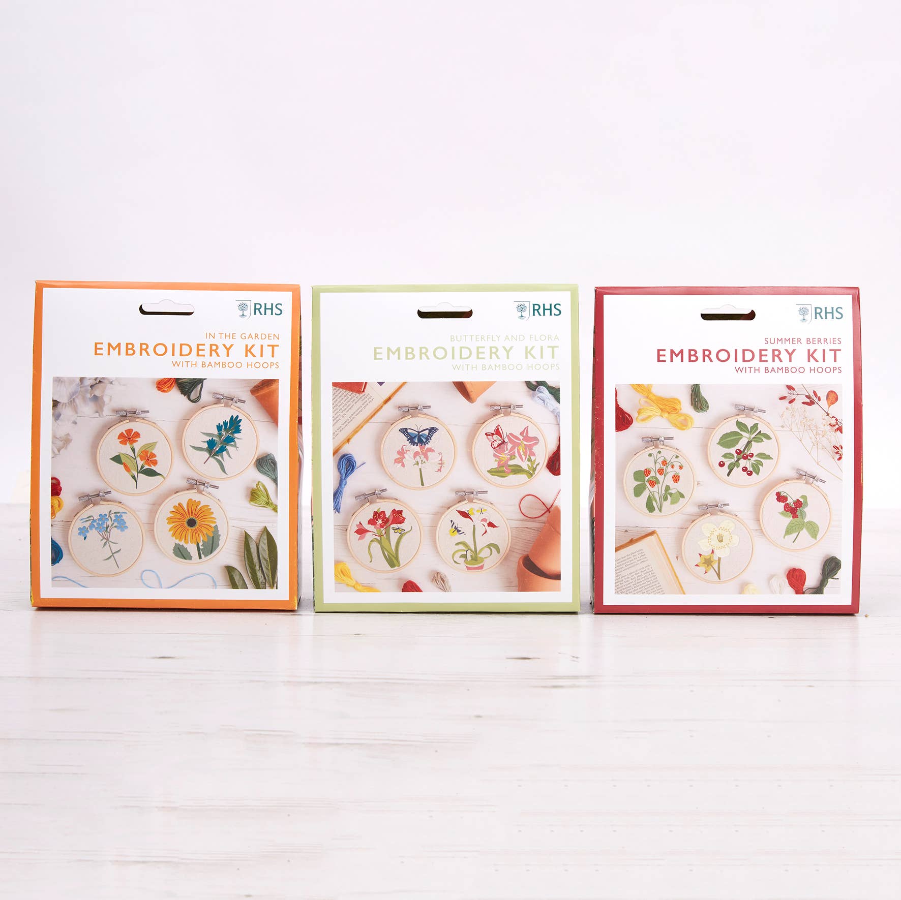 West Design Products - Wholesale Embroidery/Cross Stitch Supplies - RHS Embroidery Hoop Decoration Kit, 4 Pack Butterfly & Flora6