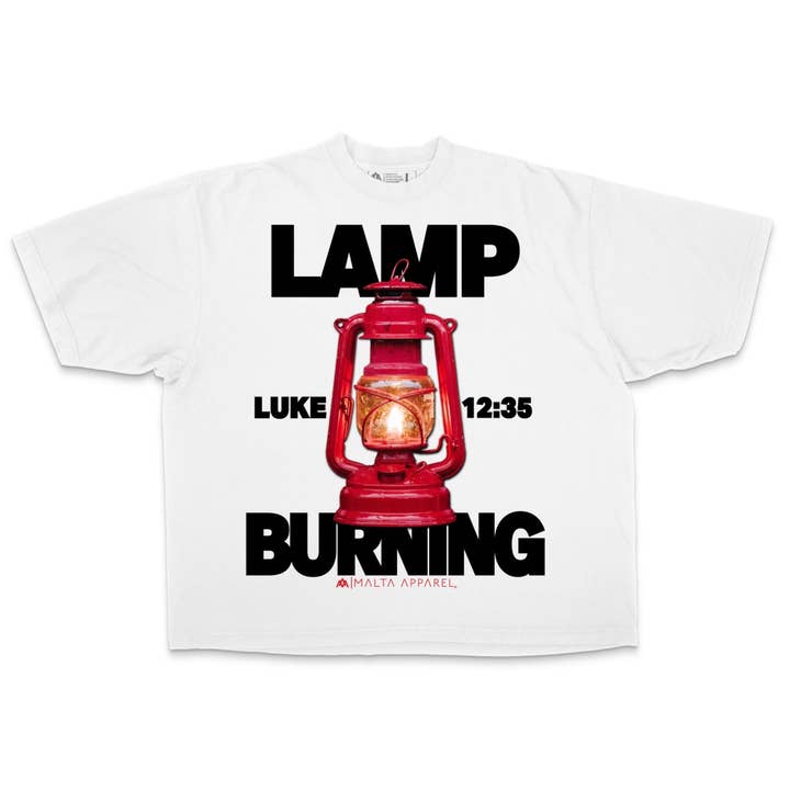 Lamp Burning Drop Shoulder Tee (Super Oversized) - White for wholesale by Malta Apparel LLC