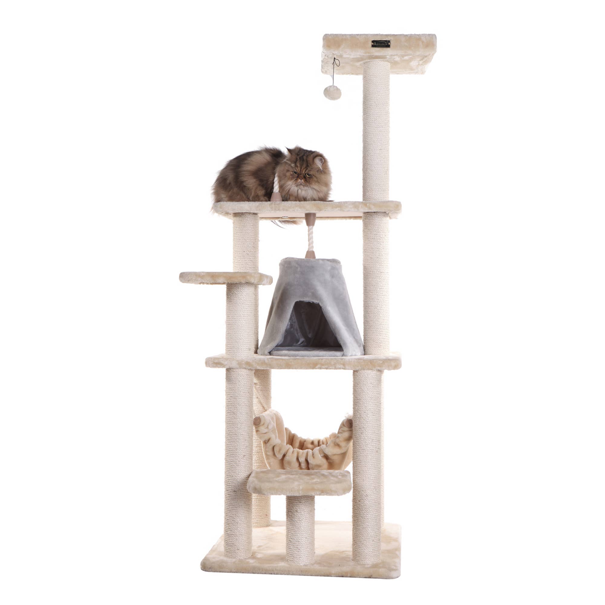 Armarkat - Wholesale Pet Scratcher - Cat - 65" Cat Tree with Hammock and Playhouse2
