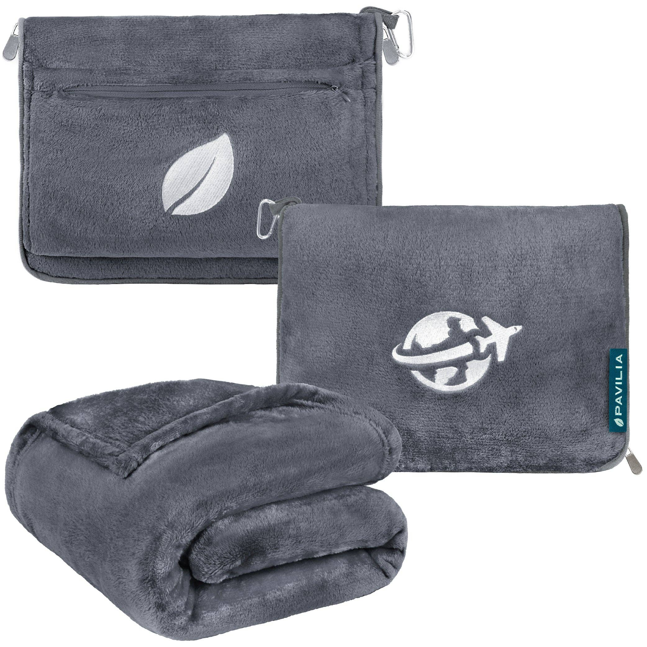 Pavilia - Vente Couvertures de voyage - Coussin de voyage en polaire portable3