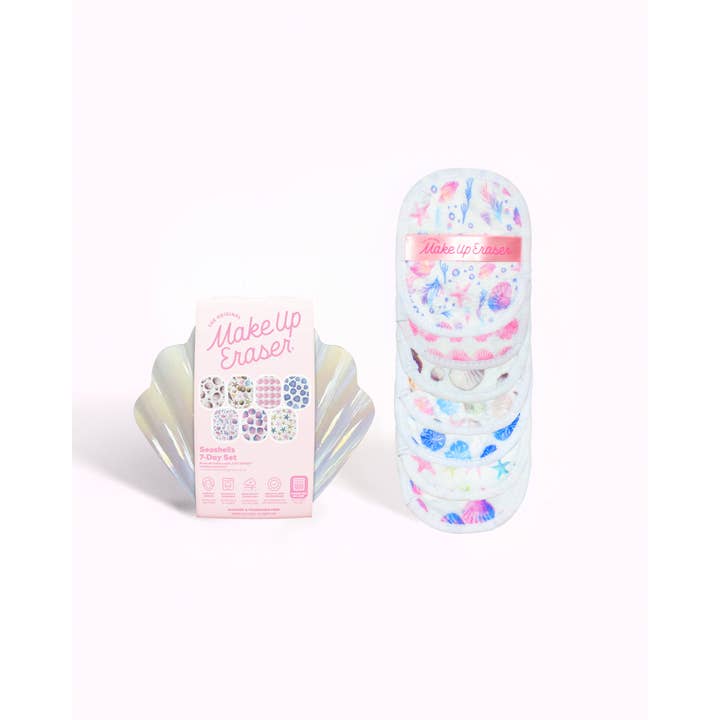 MakeUp Eraser - Wholesale Makeup Remover - Seashells 7-Day Gift Set & Seashell Case | Mermaid Beach Glam