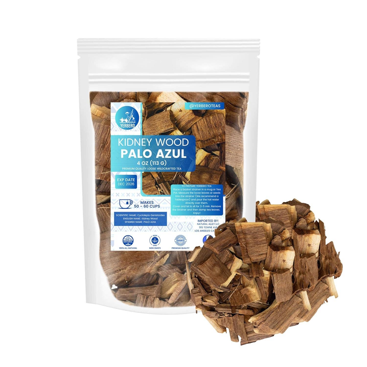 YERBERO - Venta al por mayor Tés a granel - Yerbero - Té a granel de Palo Azul (varios tamaños) | Té herbal de madera renal (palo azul) | Calidad premium | Té silvestre de madera renal | Té 100 % natural, no transgénico5