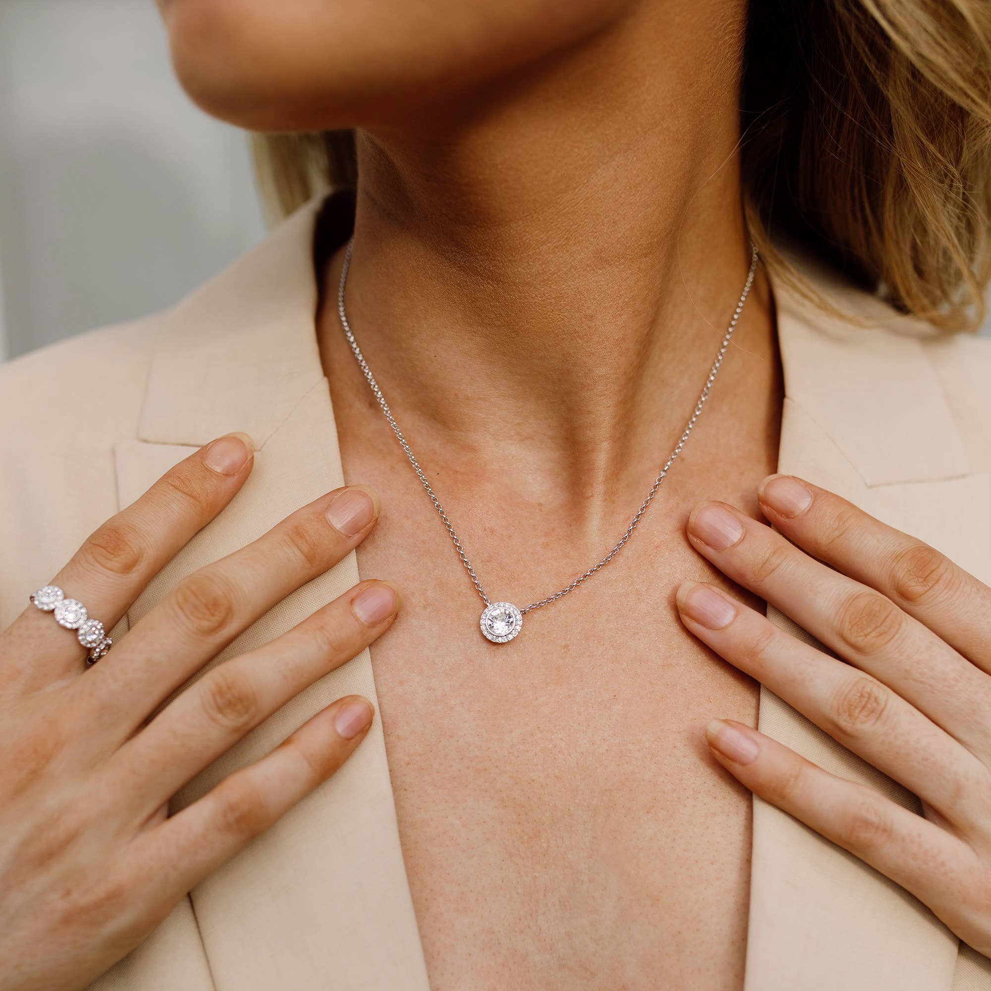 My Jewellery Story - Wholesale Pendant/Charm Necklace - Angelic Pendant Clear Crystals Rhodium Plated1