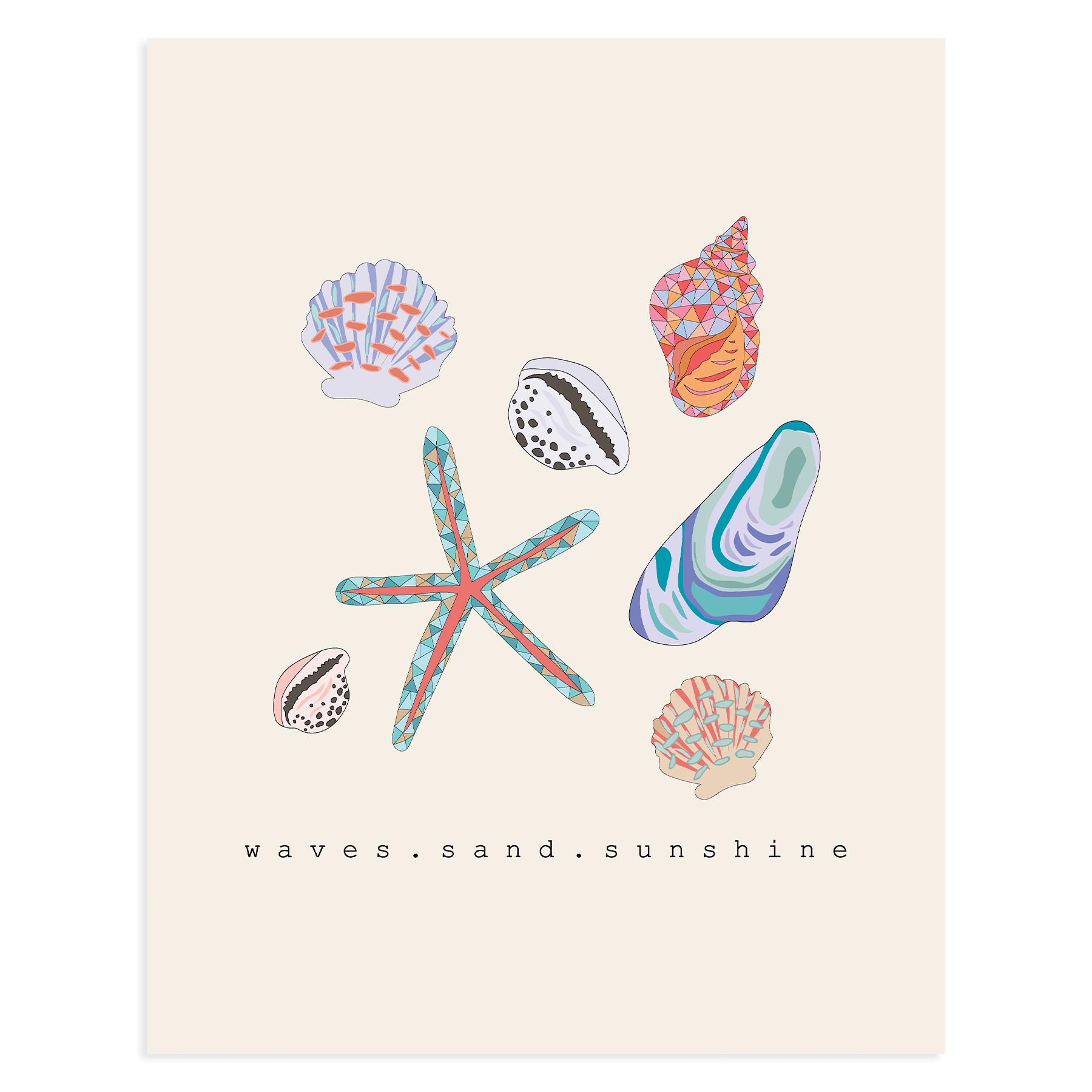 The Happy Sea - Wholesale Art Print - Waves, Sand, Sunshine, 11x14 Art Print0