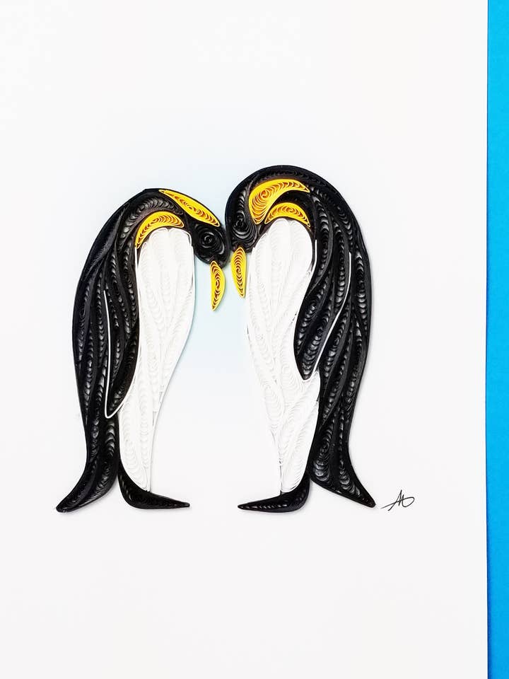 #260 Casal de pinguins por atacado de Iconic Quilling