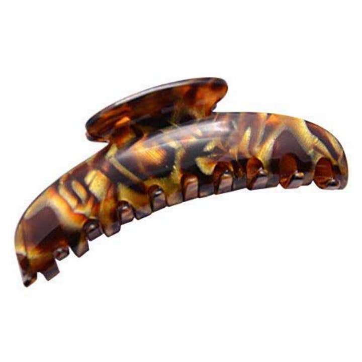 Parcelona - Wholesale Hair Clip - Women's - French Amie Contour Large 4 ¾” Celluloid Handmade Jaw Hair Claw Clip for Women