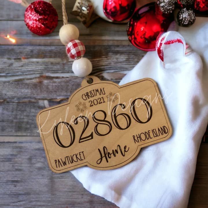 Your Zip Code Personalized Ornament for wholesale by Kyleen Designs