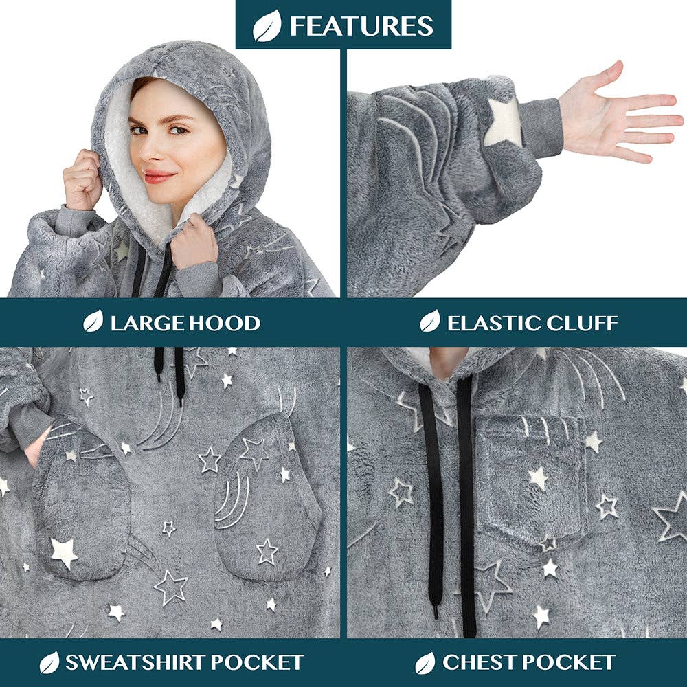 Pavilia - Wholesale Hoodie - Women's - Chest Pocket Sherpa Hoodie Blanket - Patch Pocket (Regular / Long)28