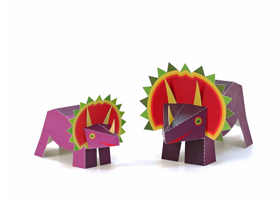 pukaca - Wholesale Toy Set - Kids - Maxi Triceratops Paper Toys0