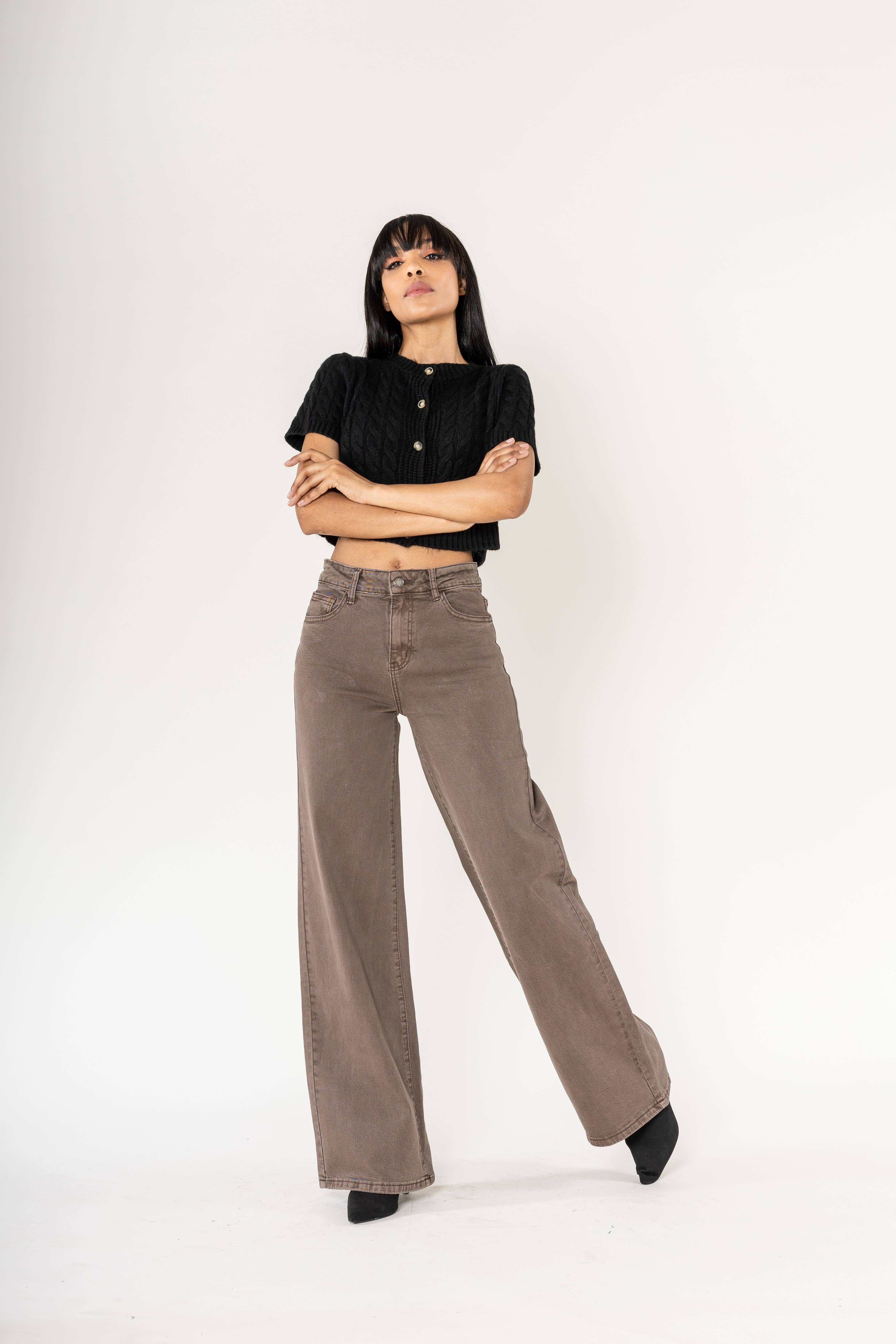 Nina Carter - Vente Jean – femme - Wide leg jean Nina Carter couleur stretch J25112