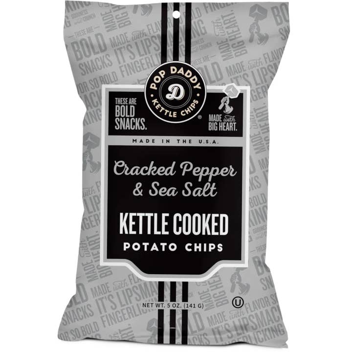 Cow Crack Wholesale - Wholesale Chips - Pop Daddy Kettle Chips Cracked Pepper & Sea Salt 5 oz