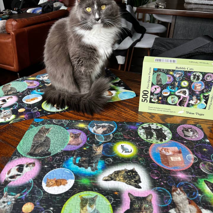 Mimsybird Puzzles – wholesale Puzzle – Adult – Bubble Cats 500-piece Premium Jigsaw Puzzle5