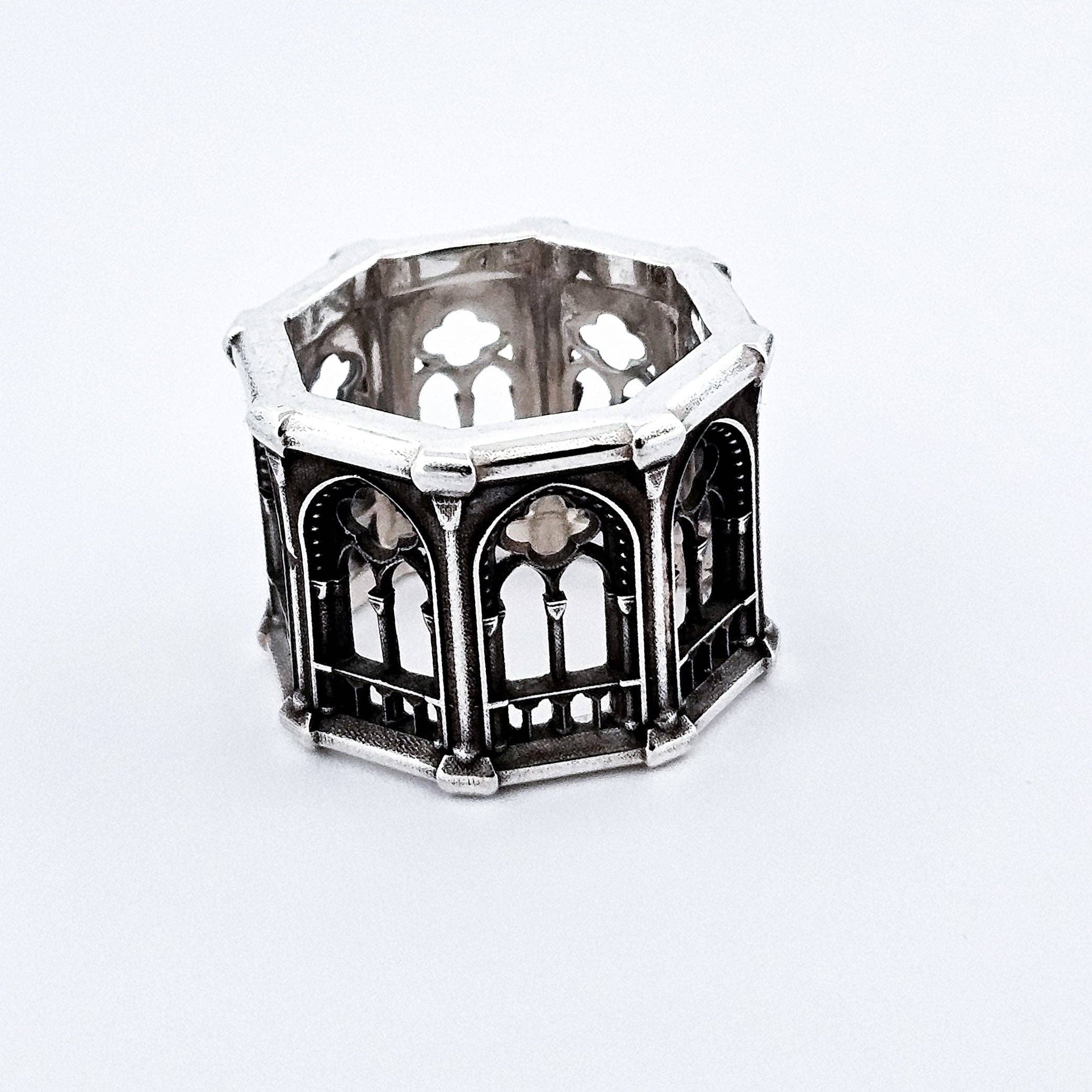 Inchoo bijoux inc - Wholesale Band/Stacked Ring - Holy Gothic Church Bold Wide Ring Band17