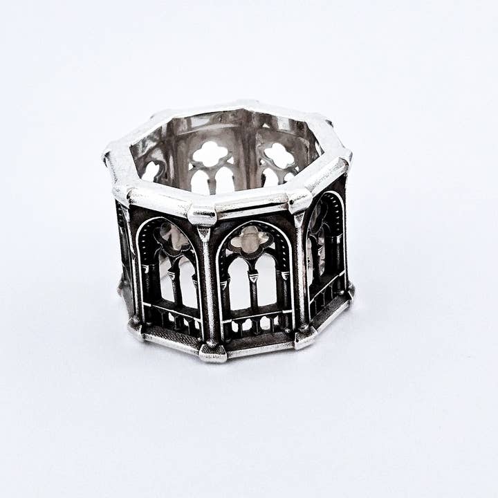 Inchoo bijoux inc - Wholesale Band/Stacked Ring - Holy Gothic Church Bold Wide Ring Band17