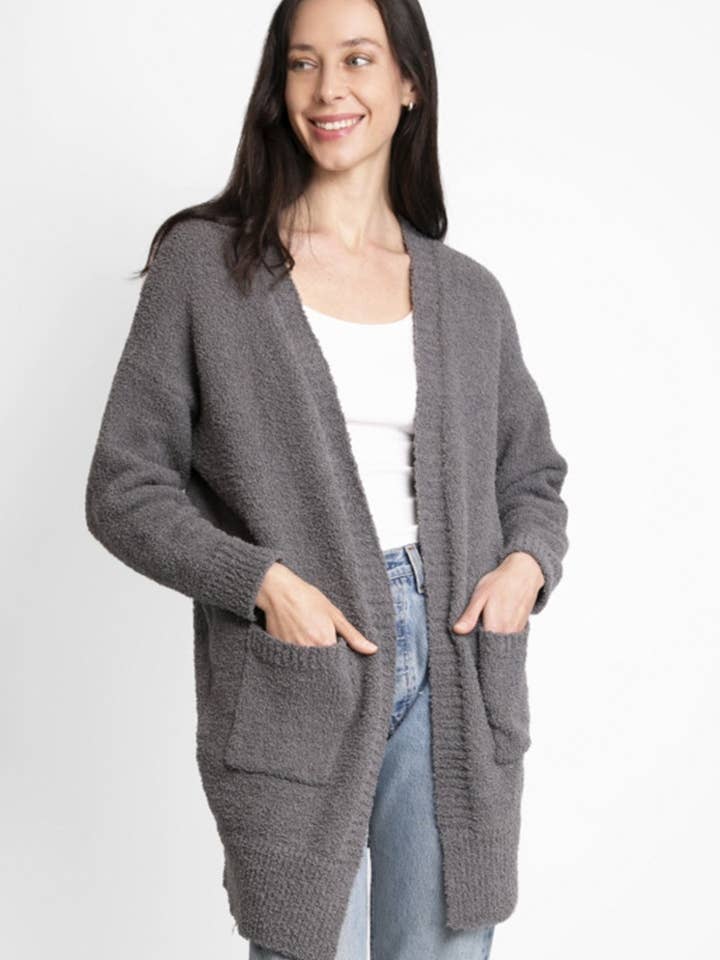 Fashion City - Wholesale Cardigan - Dames - Effen kleur luxe zacht vest met zakken9