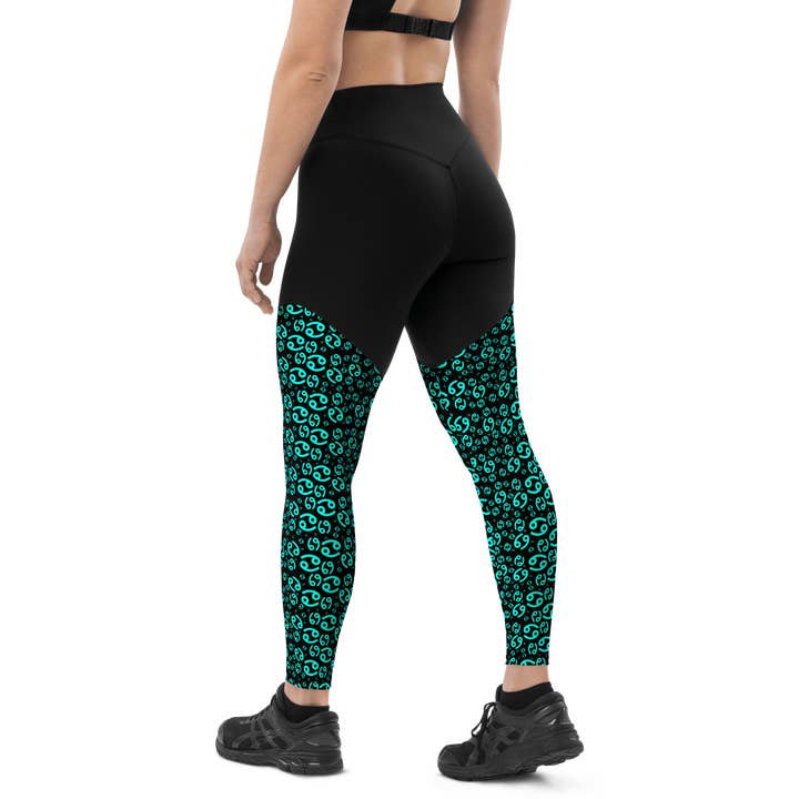 Zodiac Cancer Black - Sports Leggings for wholesale by GymLeggs