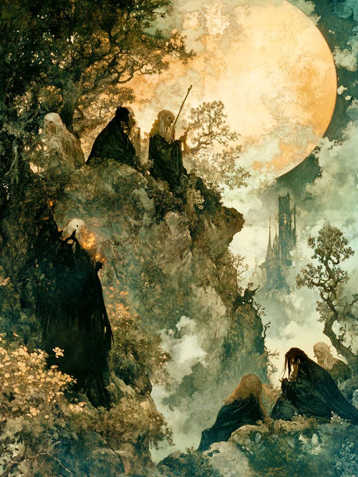 Dark Landscape - Witches and Witchcraft Wall Art Prints – 8″x10″ Artwork for 11″x14″ Frame for wholesale by Mowbi