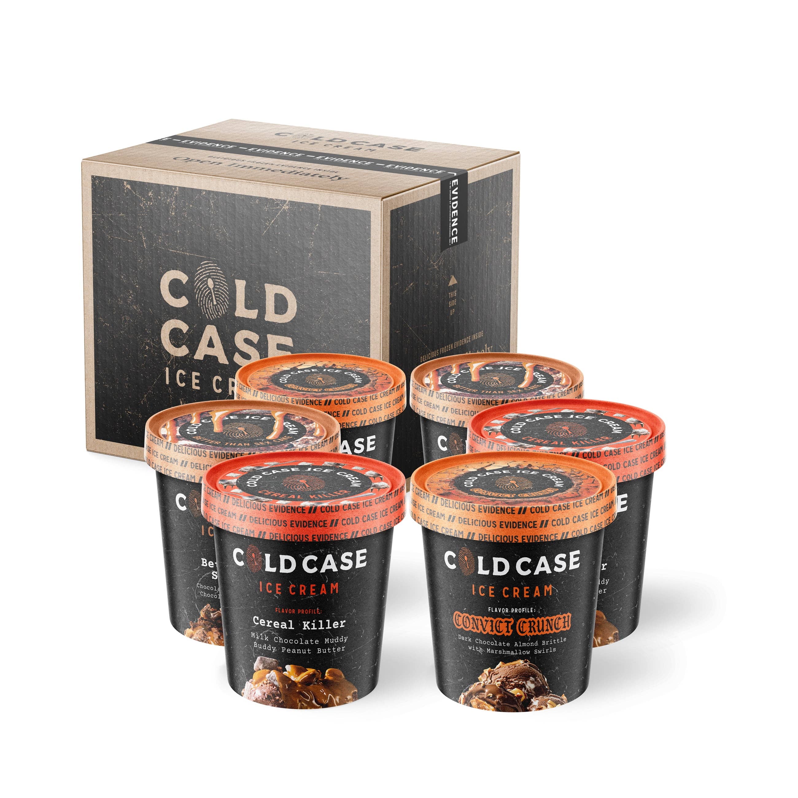 Cold Case Ice Cream - Wholesale Ice Cream/Sorbet - Chocolate Contraband Gourmet Ice Cream 6-Pack, 3 Flavors