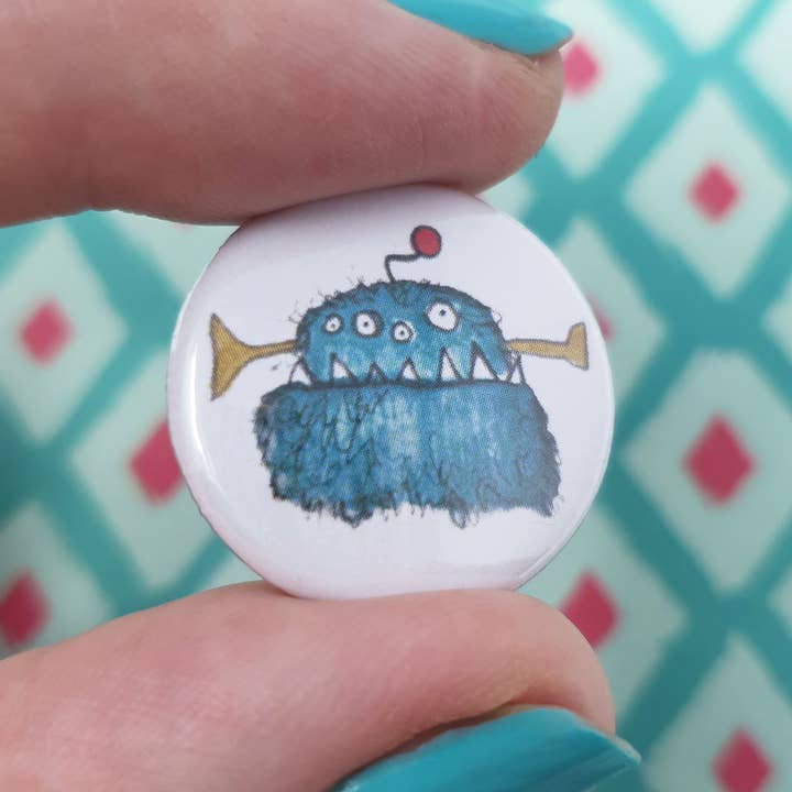 Spilla mostro blu per la vendita all'ingrosso da parte di Nicole Lawson Studio