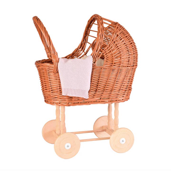 Wicker Pram with Knitted Blanket for wholesale by Egmont