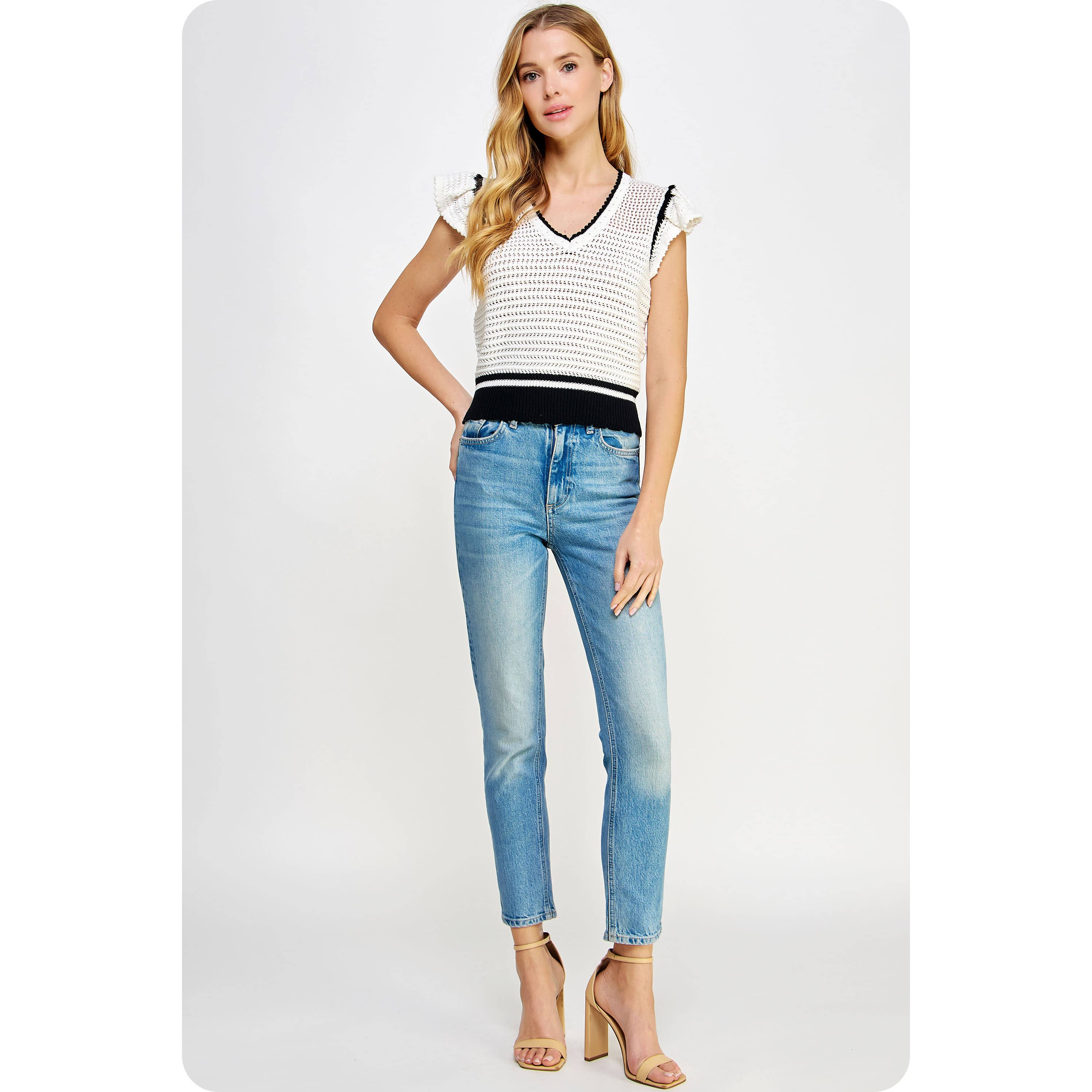 Strut & Bolt - Vente Haut en maille – femme - Haut en tricot à tissage ouvert au crochet4