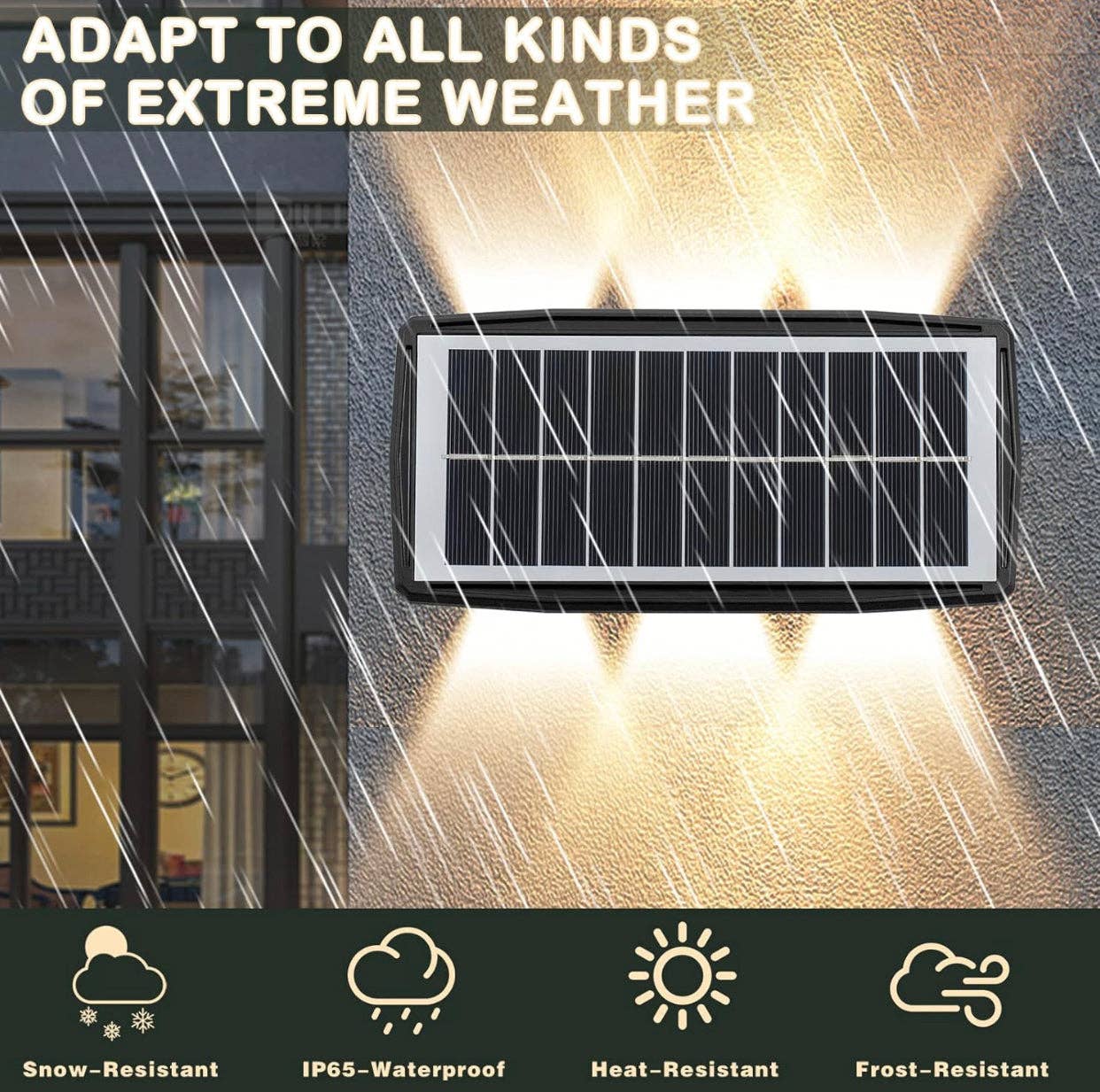 OutdoorSolarOutlet - Wholesale Outdoor/Lawn Light - 2 Pack Solar Wall Lights Outdoor Waterproof Led Up and Down Wall Lights,Solar Outdoor Lights Wall Sconce Exterior Lighting4