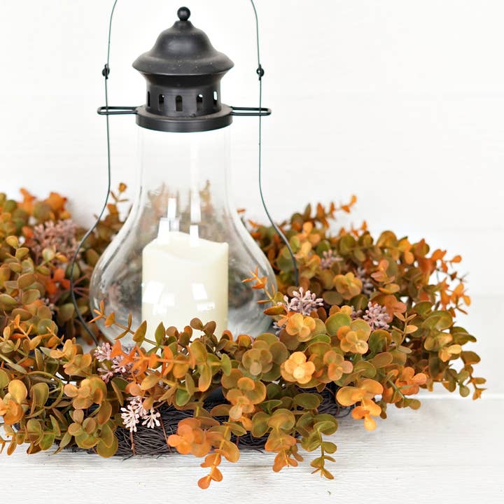 Holiday Depot Inc. - Wholesale Wreath - 530100- 22in Twig Wreath-Fall Mix Seeded Eucalyptus5