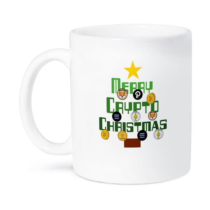 3dRose - Wholesale Coffee Mug - 3dRose, Cute Funny Crypto Currency Coin Merry Crypto Christmas Tree, Mug8