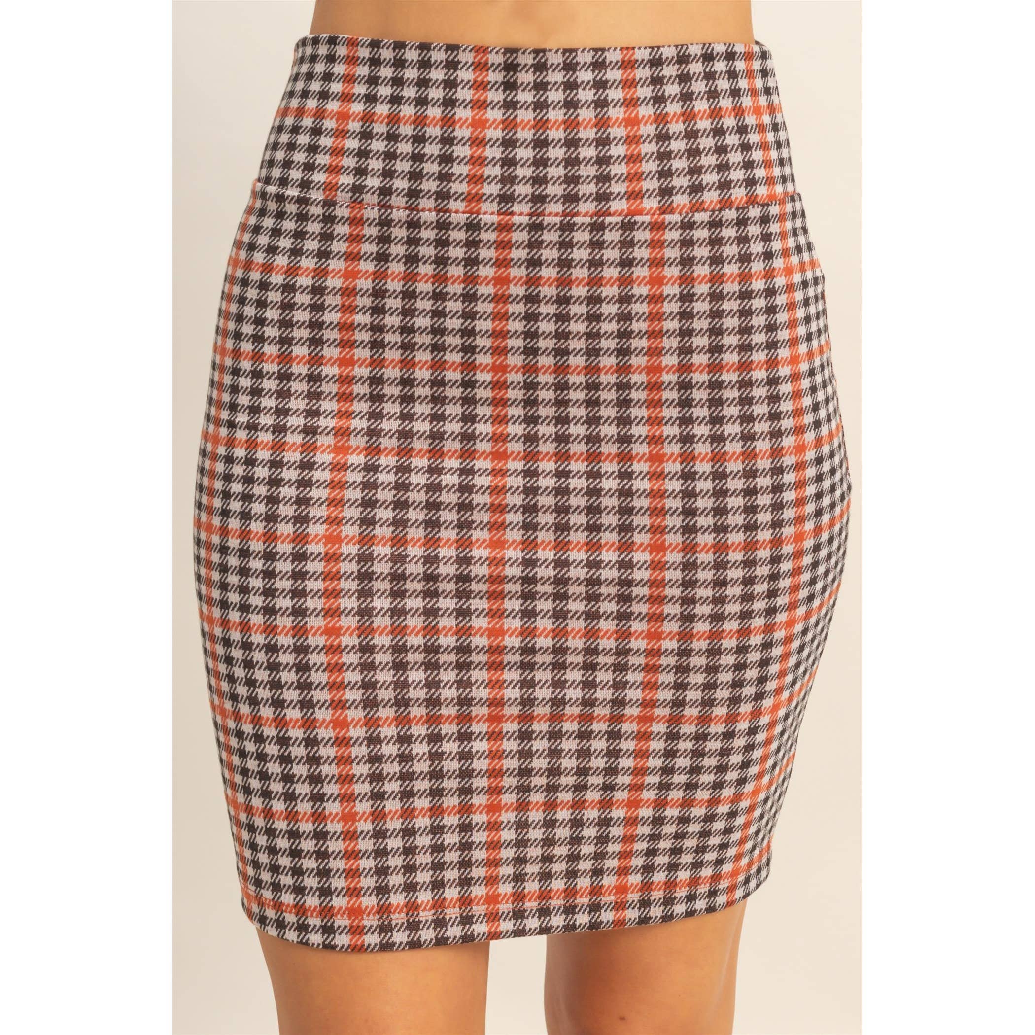 HYFVE - Wholesale Skirt - Women's - Houndstooth High-Waisted Mini Skirt6