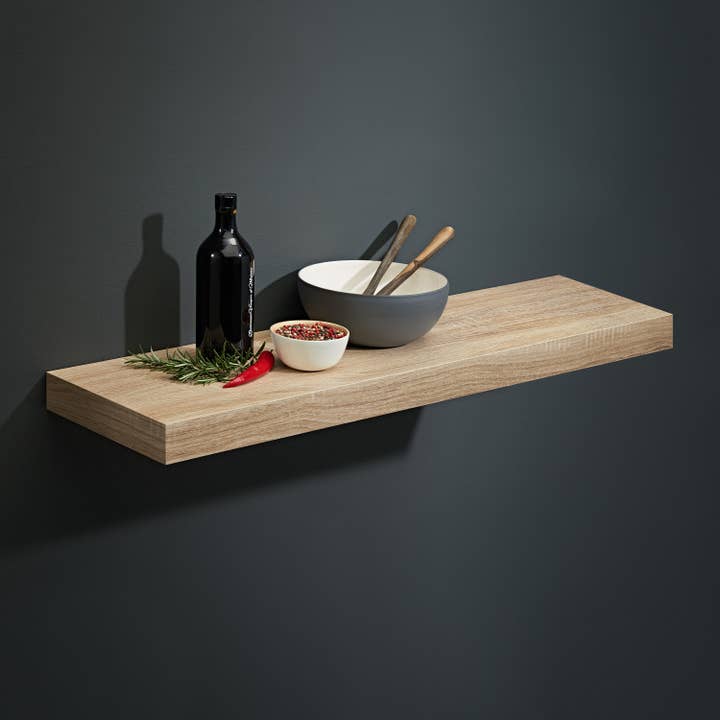Oak Floating Shelf Kit 1140x300x50mm (44.8x11.8x1.9in) 107 for wholesale by MASTERSHELF